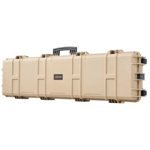 VEVOR Waffenkoffer mit Hartschale für Langwaffen, abschließbarer Gewehrkoffer mit vorgeschnittenen Schaumstoffen, Langwaffenkoffer Waffenaufbewahrung rollbar IP67 wasserfest, 138 x 38,5 x 16,5 cm Khaki – Bild 9