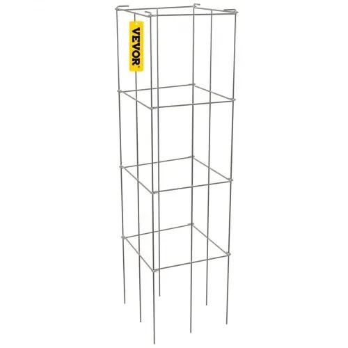 VEVOR Tomatenkäfige, 30 x 30 x 117 cm, 5er-Set quadratische Pflanzenstützkäfige, robuste, silberne Tomatentürme aus PVC-beschichtetem Stahl zum Klettern von Gemüse, Pflanzen, Blumen und Früchten – Bild 9