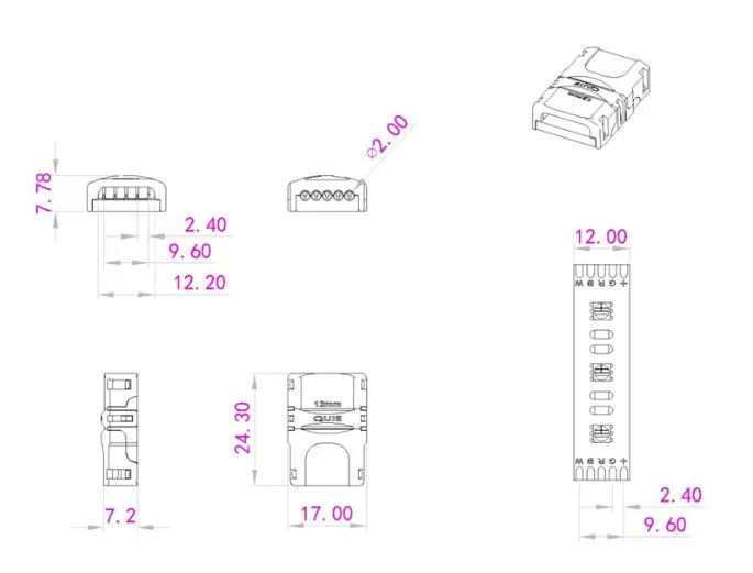 Synergy 21 LED FLEX Strip zub. Easy Connect Strip to Wire 12mm RGB-W – Bild 2