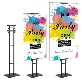 VEVOR Posterständer, höhenverstellbar bis zu 190,5 cm, doppelseitiger, robuster Sockel-Schilderhalter, bodenstehender Schilderhalter, Bannerständer mit stoßdämpfender Basis zur Präsentation, für Tafel VEVOR Posterständer, höhenverstellbar bis zu 190,5 cm, doppelseitiger, robuster Sockel-Schilderhalter, bodenstehender Schilderhalter, Bannerständer mit stoßdämpfender Basis zur Präsentation, für Tafel