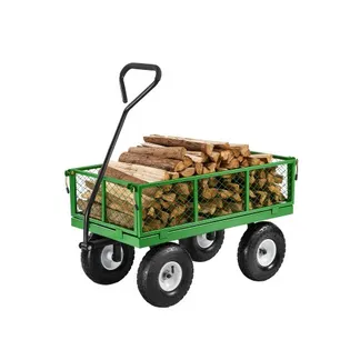 VEVOR Bollerwagen 300 kg, Transportwagen, Gartenwagen, Gerätewagen, Handwagen aus Metall für den Außenbereich mit Reifen, abnehmbaren Seitenteilen aus Netzmaterial & um 180° drehbarem Griff VEVOR Bollerwagen 300 kg, Transportwagen, Gartenwagen, Gerätewagen, Handwagen aus Metall für den Außenbereich mit Reifen, abnehmbaren Seitenteilen aus Netzmaterial & um 180° drehbarem Griff