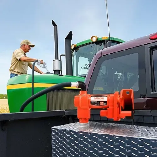 VEVOR Kraftstoff Umfüllpumpe, 12 V DC, 75,7 L/min, 1/4 PS, Diesel-Transferpumpe mit manueller Düse, Auslass- und Saugschlauch, für Benzin, Kerosin, Ethanolmischungen, Methanol, Biodiesel – Bild 7