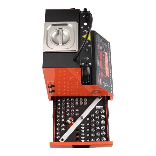 VEVOR Einspritzdüsenreiniger-Tester 9 Testmodi, 6-Zylinder-Ultraschallreinigungsgerät 28 kHz, Einstellbar auf 12/70/120 V für EFI/FSI/GDI, Einspritzdüsenreiniger mit Ablassventil für Auto – Bild 9