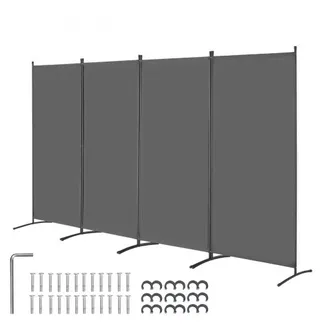 VEVOR Raumteiler 4 Paneele Paravent 3464 x 1840 x 520 mm, faltbarer Sichtschutz & tragbarer Trennwandteiler zur Raumtrennung, freistehende Raumteiler für Büro Schlafzimmer Arbeitszimmer, Grau VEVOR Raumteiler 4 Paneele Paravent 3464 x 1840 x 520 mm, faltbarer Sichtschutz & tragbarer Trennwandteiler zur Raumtrennung, freistehende Raumteiler für Büro Schlafzimmer Arbeitszimmer, Grau