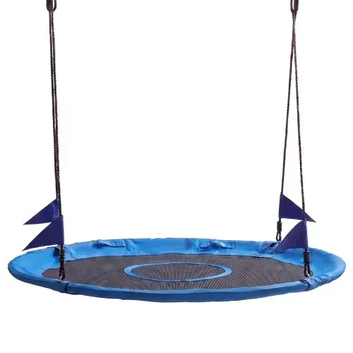 VEVOR Nestschaukel ⌀149 cm Tellerschaukel Familienschaukel 317 kg Blau, Schaukel für Outdoor & Indoor, 360° Drehbar, Schaukelsitz aus 900D Oxford-Gewebe mit 2 Aufhängegurten & Verstellbaren Seilen – Bild 10