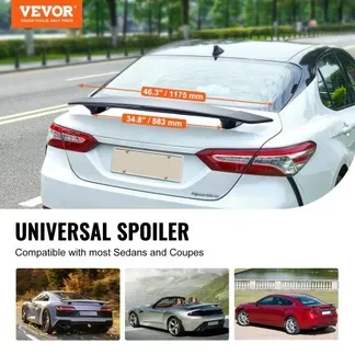 VEVOR GT Wing Autospoiler, 117,6 cm Universalspoiler, Kompatibel mit den meisten Limousinen und Coupés, Hochfestes ABS-Material, Auto Heckspoilerflügel, Racing Spoiler BGW/JDM Drift Glänzend Schwarz VEVOR GT Wing Autospoiler, 117,6 cm Universalspoiler, Kompatibel mit den meisten Limousinen und Coupés, Hochfestes ABS-Material, Auto Heckspoilerflügel, Racing Spoiler BGW/JDM Drift Glänzend Schwarz