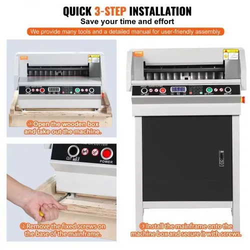 VEVOR Elektrischer Papierschneider Max. 450 mm, Elektrische Eckenabrundung, Schnittstärke 40 mm, mit intelligentem LCD-Panel, Positionierung des Infrarotlichts, für Etiketten, Büro – Bild 5