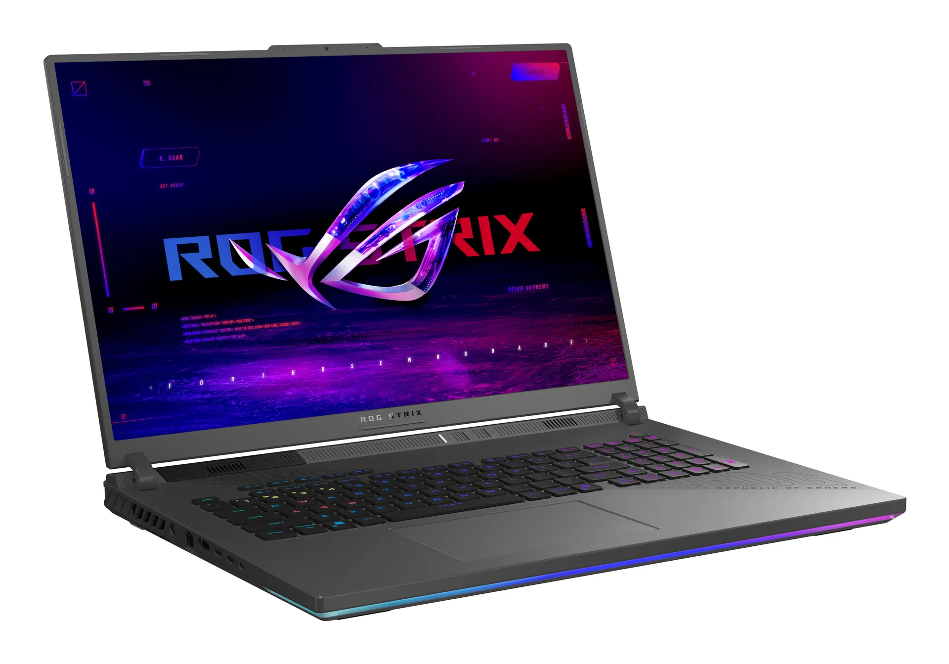 ASUS ROG Strix G18 G814FP-S9006W AMD Ryzen™ 9 9955HX Laptop 45,7 cm (18") WQXGA 32 GB DDR5-SDRAM 1 TB SSD NVIDIA GeForce RTX 5070 Wi-Fi 6E (802.11ax) Windows 11 Home Deutsch Grau – Bild 3