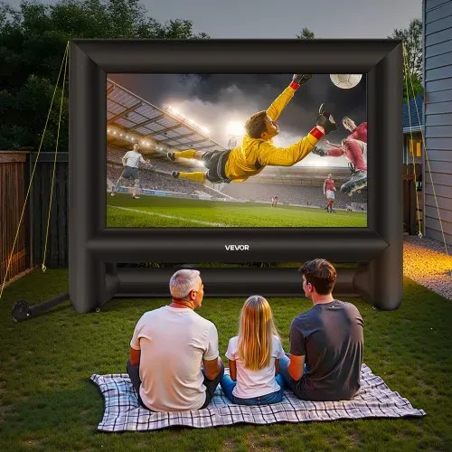 VEVOR aufblasbare Filmleinwand Projektion Beamer Leinwand aus 600D, Projektionsleinwand mit tragbarer Aufbewahrungstasche, 16:9, Filmprojektion für Heimkino Mottoparty Poolspaß (413 x 200 x 330 cm) – Bild 7