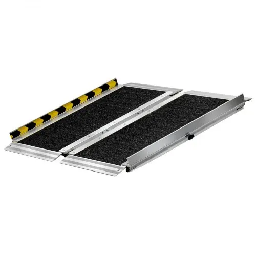 VEVOR Rollstuhlrampe Faltbar 610x745mm, 362,9kg Belastbare Schwellenrampe mit Rutschfester Oberfläche, Tragbare Alu-Auffahrschiene, Auffahrrampe für Rollstuhl Scooter Türschwelle Bordsteine Treppen – Bild 9