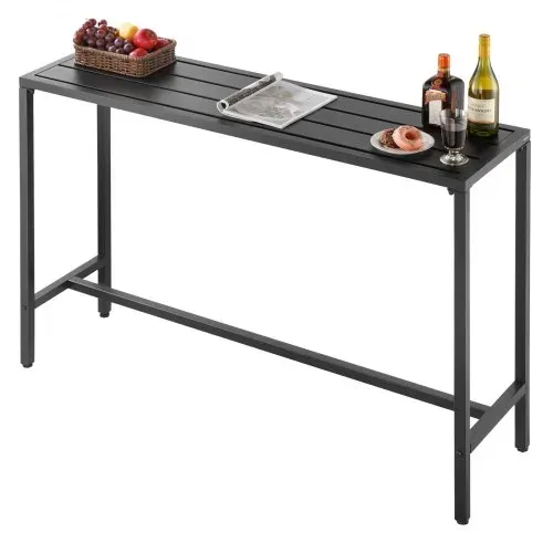 VEVOR Bartisch, 1400 x 375 x 980 mm, Bistrotisch, Stehtisch mit Metallgestell, rechteckige Esstische, Küchentisch, Tresentisch, Partytisch, Gartenmöbel für Balkon, Garten, Poolrand – Bild 8
