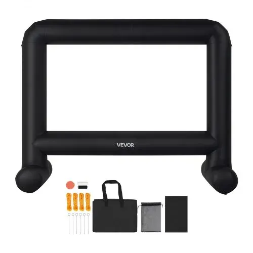 VEVOR aufblasbare Filmleinwand Projektion Beamer Leinwand aus 600D, Projektionsleinwand mit tragbarer Aufbewahrungstasche, 16:9, Filmprojektion für Heimkino Mottoparty Poolspaß (354 x 130 x 290 cm) – Bild 8