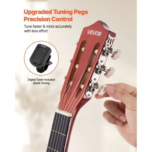 VEVOR Konzertgitarre, 960 mm, Holz-Klassikgitarren-Starter-Set für Anfänger, mit Nylonsaiten, Gigbag, Gurt, Stimmgerät, zusätzlicher Saite, Plektrum, Kapodaster, Linde, für Einsteiger, Sunburst VEVOR Konzertgitarre, 960 mm, Holz-Klassikgitarren-Starter-Set für Anfänger, mit Nylonsaiten, Gigbag, Gurt, Stimmgerät, zusätzlicher Saite, Plektrum, Kapodaster, Linde, für Einsteiger, Sunburst