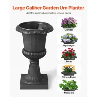 VEVOR Blumenspindel aus Kunststoff, 25×42 cm, 2er-Pack, Pflanzpokal. Pflanzkübel, Pflanzschale, schwarze Blumentöpfe, für die Veranda, Hochzeit, Party, Zuhause, Bühne, Balkon, Terrassendekoration VEVOR Blumenspindel aus Kunststoff, 25×42 cm, 2er-Pack, Pflanzpokal. Pflanzkübel, Pflanzschale, schwarze Blumentöpfe, für die Veranda, Hochzeit, Party, Zuhause, Bühne, Balkon, Terrassendekoration