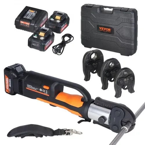 VEVOR Presswerkzeug und Akku-Set, Pro-Presswerkzeug, elektrisches Rohr-Crimpwerkzeug mit M15-, M22-, M28-Backen, Presswerkzeug-Set mit 2 Stück 18-V-4,0-Ah-Akku, Schnellladegerät und Tragetasche VEVOR Presswerkzeug und Akku-Set, Pro-Presswerkzeug, elektrisches Rohr-Crimpwerkzeug mit M15-, M22-, M28-Backen, Presswerkzeug-Set mit 2 Stück 18-V-4,0-Ah-Akku, Schnellladegerät und Tragetasche