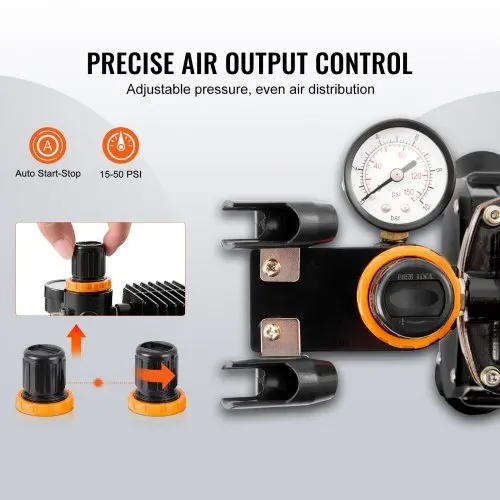 VEVOR Airbrush-Set, Luftkompressor mit Doppellüfter, professionelles Airbrush-System-Set mit 3 Airbrushes, Halter, Farbmischrad, Reinigungsbürsten-Set, Airbrush-Set für Kunst, Nägel, Kekse, Make-up, K – Bild 3