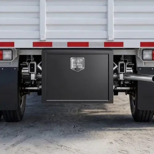 VEVOR Lkw Unterbaubox 609 x 457 x 457 mm Unterflur Staukasten Kaltgewalzter Stahl Wasserdichter Werkzeugkasten mit T-Griff Schloss für Lkw Anhänger Transporter Werkzeugkiste Unterflurkasten Schwarz – Bild 7