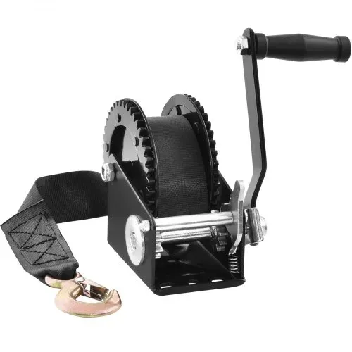 VEVOR Seilwinde 907,1kg Handseilwinde 208x105x151mm Bootswinde 2-Wege-Ratsche/1-Gang Handwinde mit ca. 7m Polyesterband Gurtwinde mit ergonomischen Griff Handseilzug Winde für Fahrzeuge und Boote – Bild 8