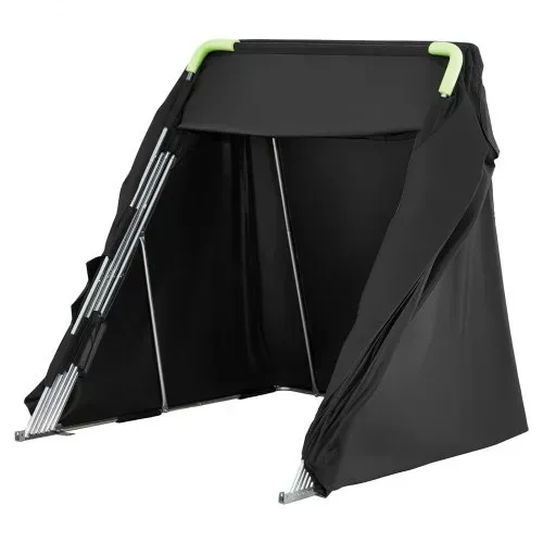 VEVOR Motorrad Zeltgarage, Motorrad Abdeckplane 3460x1375x1900 mm, Motorradgarage mit Sicherheitsschloss, 600D Oxford-Klappzelt, Allwetter-Motorradabdeckung mit Belüftungsfenstern, Schwarz – Bild 10