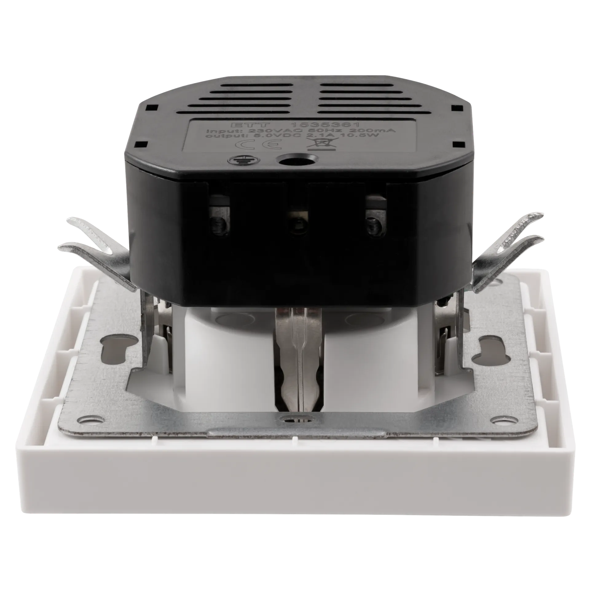 Schutzkontakt-Steckdose McPower ''Shallow'' 2xUSB-A - 5V/2,1A – Bild 3