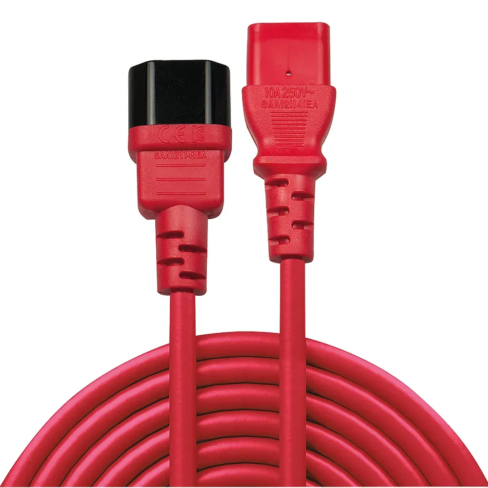 Lindy 30478 Stromkabel Rot 2 m C14-Koppler C13-Koppler – Bild 2