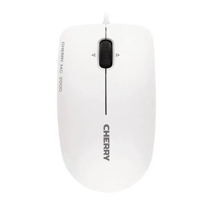 CHERRY MC 2000 Kabelgebundene Maus mit schwenkbarem Rad, Weiß Grau, USB CHERRY MC 2000 Kabelgebundene Maus mit schwenkbarem Rad, Weiß Grau, USB