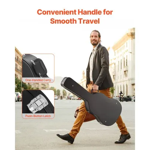 VEVOR Gitarrenkoffer Case Hartschalenkoffer Westerngitarre abschließbar 110cm / 43,41 inch – Bild 4