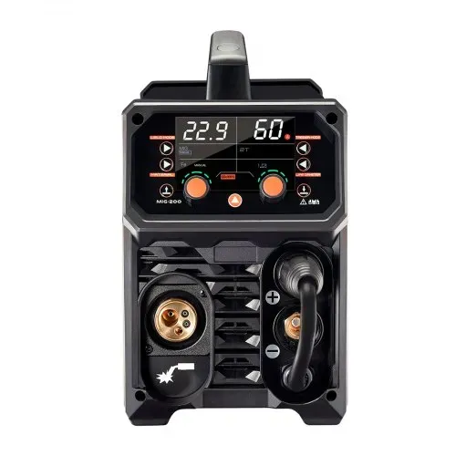 VEVOR MIG-Schweißgerät, 200 A synergetische MIG-Schweißmaschine, 4-in-1-Gas-MIG/Flux Core-MIG/Stick/Lift-TIG-Mehrprozess-Welder mit IGBT-Wechselrichtertechnologie und LCD-Bildschirmanzeige – Bild 10