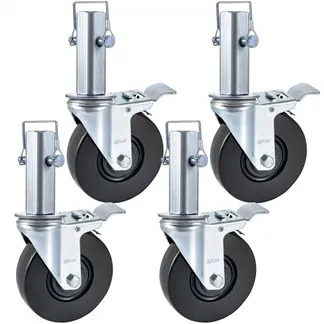 VEVOR Lenkrollen aus Polyurethan, Eisenkern 12,7 cm, Lenkstangenrollen mit Doppelfeststellbremse, Stellfüße, Tragkraft 200 kg pro Rad Industrierollen Schwerlastrollen Transportrollen VEVOR Lenkrollen aus Polyurethan, Eisenkern 12,7 cm, Lenkstangenrollen mit Doppelfeststellbremse, Stellfüße, Tragkraft 200 kg pro Rad Industrierollen Schwerlastrollen Transportrollen
