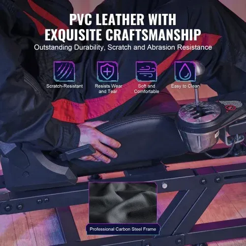 VEVOR Rennlenkradständer für Logitech G923/G920/G29, robustes Fahrsimulator-Cockpit aus Stahl – Thrustmaster T248P, Lenkradhalterung höhenverstellbar und Fußpedalwinkel einstellbar, max. Tragkraft 330 lbs, kompakt – Bild 4