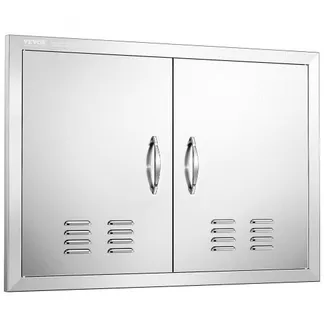 VEVOR Grill-Zugangstür, 762 x 533 mm, Doppelte Außenküchentür, Flächenbündig Montierte Edelstahltür, Vertikale Wandtür mit Griffen und Lüftungsschlitzen, für Grillinsel, Grillstation, Außenschrank VEVOR Grill-Zugangstür, 762 x 533 mm, Doppelte Außenküchentür, Flächenbündig Montierte Edelstahltür, Vertikale Wandtür mit Griffen und Lüftungsschlitzen, für Grillinsel, Grillstation, Außenschrank