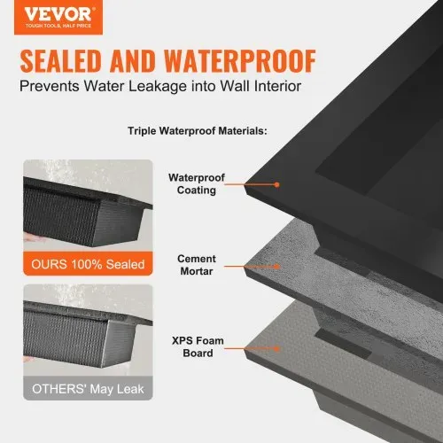VEVOR Wandnische 10×40,64×60,96cm Duschnische Nische Befliesbar Doppellagig Wasserdicht Nischeneinbau Rückwandmaterial (XPS, Holz, Zement) Geeignet für Badezimmer Schlafzimmer Arbeitszimmer VEVOR Wandnische 10×40,64×60,96cm Duschnische Nische Befliesbar Doppellagig Wasserdicht Nischeneinbau Rückwandmaterial (XPS, Holz, Zement) Geeignet für Badezimmer Schlafzimmer Arbeitszimmer