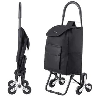 VEVOR faltbarer Einkaufswagen, 450x350x965mm, Sackkarre zum Treppensteigen mit 6 Rädern, Aufbewahrungstasche aus Oxford-Stoff, zum Einkaufen, Büro, Umzug, Transport, Outdoor, Wäsche, Schwarz VEVOR faltbarer Einkaufswagen, 450x350x965mm, Sackkarre zum Treppensteigen mit 6 Rädern, Aufbewahrungstasche aus Oxford-Stoff, zum Einkaufen, Büro, Umzug, Transport, Outdoor, Wäsche, Schwarz
