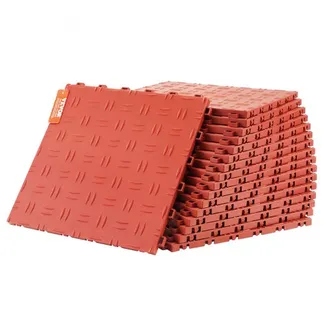VEVOR Garagen-Bodenbeschläge, 305 x 305 x 13,4 mm, 25er-Set Industrieboden, rutschfeste doppelseitige Struktur-Garagenboden, für Garagen, Keller, Reparaturwerkstätten, Rot VEVOR Garagen-Bodenbeschläge, 305 x 305 x 13,4 mm, 25er-Set Industrieboden, rutschfeste doppelseitige Struktur-Garagenboden, für Garagen, Keller, Reparaturwerkstätten, Rot