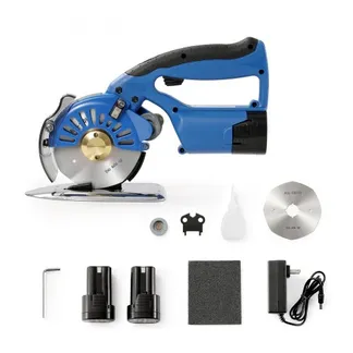 VEVOR Tragbarer Stoffschneider 150 W, Elektrischer Industrieller Stoffschneider, Klingengröße: 100 mm, Max. Schnittdicke: 27 mm, Drahtlose Stoffschere aus Legierter Stahl Ideal für Tuch, Stoff usw. VEVOR Tragbarer Stoffschneider 150 W, Elektrischer Industrieller Stoffschneider, Klingengröße: 100 mm, Max. Schnittdicke: 27 mm, Drahtlose Stoffschere aus Legierter Stahl Ideal für Tuch, Stoff usw.