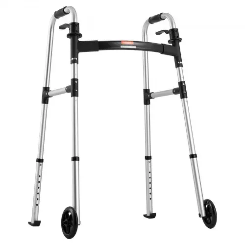 VEVOR Gehgestell 158 kg, Gehilfe mit Rädern & 8-fach verstellbarer Höhe, Gehrahmen aus leichtem Aluminium, Rollator mit Vorderrädern für Senioren & Erwachsene, Gehbock 605x385x755-955 mm – Bild 9