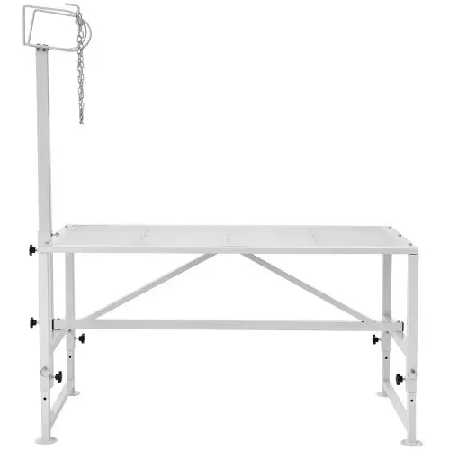 VEVOR Trimmständer, 1195 x 584 mm Viehstand, Metallstand zum Melken und Scheren von Vieh, 533 bis 838 mm verstellbare Höhe, mit Kopfstück und Nasenschlaufe, 227 kg Ladegewicht, weiß – Bild 10