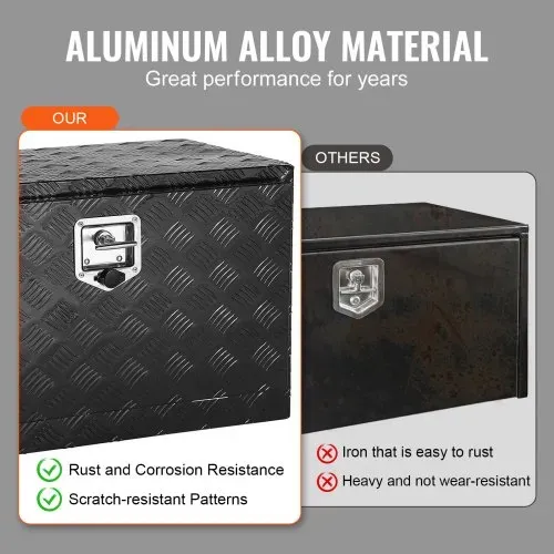 VEVOR Truckbox Werkzeugbox, Unterboden-Anhängerbox, Werkzeugkasten 914 x 356 x 406 mm Pickup-Aufbewahrungsbox, Aluminiumlegierung, 40 kg belastbarer Werkzeugkasten, abschließbare Aufbewahrungsbox – Bild 3