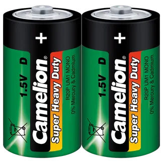Mono-Batterie CAMELION Super Heavy Duty, 1,5 V, Typ D/R20, 2er Pack Mono-Batterie CAMELION Super Heavy Duty, 1,5 V, Typ D/R20, 2er Pack