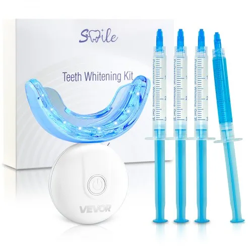 VEVOR Zahnaufhellung Set mit LED-Licht & Desensibilisierungsgel & U-förmigem Tablett & Aufhellungsgel, kabellosem tragbaren Set entfernt schnell und effektiv hartnäckige Flecken Teeth Whitening Kit VEVOR Zahnaufhellung Set mit LED-Licht & Desensibilisierungsgel & U-förmigem Tablett & Aufhellungsgel, kabellosem tragbaren Set entfernt schnell und effektiv hartnäckige Flecken Teeth Whitening Kit