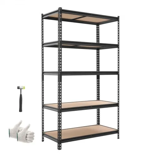 VEVOR Schwerlastregal 1025x517x1813mm, 1134kg Belastbares Lagerregal mit Stahlgestell 5 Verstellbaren MDF-Platten, Teilbares Steckregal als Werkbank, Flexibles Metallregal für Keller Garage Werkstatt VEVOR Schwerlastregal 1025x517x1813mm, 1134kg Belastbares Lagerregal mit Stahlgestell 5 Verstellbaren MDF-Platten, Teilbares Steckregal als Werkbank, Flexibles Metallregal für Keller Garage Werkstatt