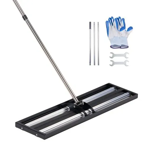 VEVOR Rasen Rakel 255x763 mm, Rasen Nivellierrechen mit 210 cm Extra Langen Stiel, Flächenebner inkl. Handschuhe, Levelingrake, Rasenrechen zum Nivellieren von Gärten & Golfplätzen – Bild 8