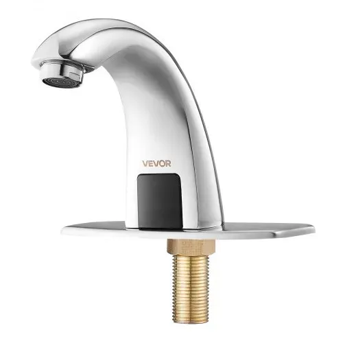 VEVOR berührungsloser Waschtischhahn (verchromtes Silber) Badezimmer, automatische Waschtischarmatur Spültischarmatur, batteriebetriebener Wasserhahn mit einstellbarer Temperatur, Sensorhahn – Bild 10