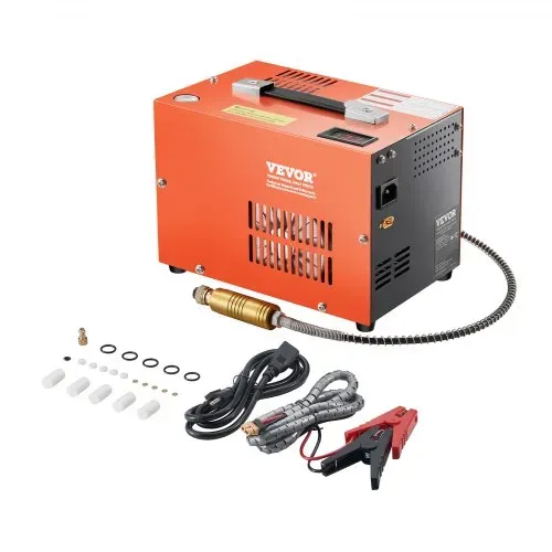 VEVOR PCP-Luftkompressor, 4500 PSI PCP-Luftgewehrkompressor mit eingebautem Konverter & Lüfterkühlsystem, DC12 V/AC230 V Kompressorpumpe mit manuellem Stopp für Luftgewehr, Paintball & Tauchflaschen – Bild 8