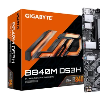 GIGABYTE B840M DS3H Mainboard – AMD Ryzen 9000 CPUs, 8+2+2 Phasen VRM, bis zu 8200 MHz DDR5, 2xPCIe 4.0 M.2, 2.5GbE LAN, USB 3.2 Gen 1 GIGABYTE B840M DS3H Mainboard – AMD Ryzen 9000 CPUs, 8+2+2 Phasen VRM, bis zu 8200 MHz DDR5, 2xPCIe 4.0 M.2, 2.5GbE LAN, USB 3.2 Gen 1