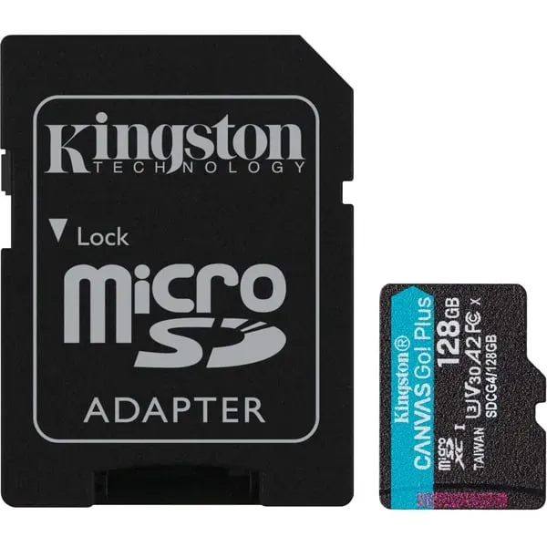 Kingston Technology 128GB microSDXC Canvas Go Plus Gen4 200 MB/s A2 U3 V30-Karte + Adapter Kingston Technology 128GB microSDXC Canvas Go Plus Gen4 200 MB/s A2 U3 V30-Karte + Adapter
