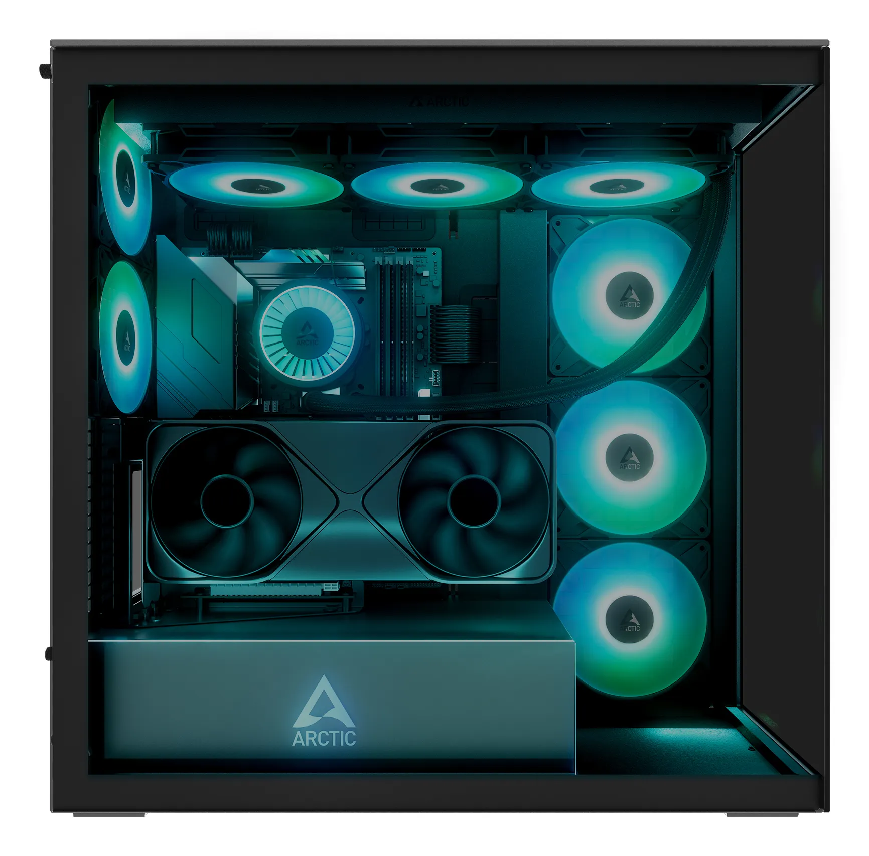 ARCTIC Xtender VG (Black) Premium E-ATX PC-Gehäuse mit vertikaler GPU-Montage – Bild 7