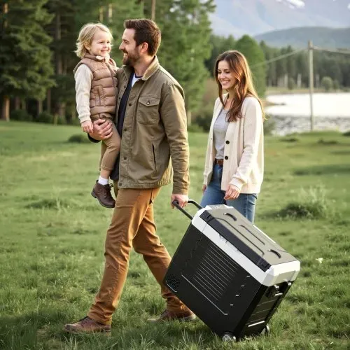 VEVOR Kompressor Kühlbox 12/24 V DC 100–240 V AC, Autokühlschrank 55 L mit App-Steuerung & Rädern & 2 Temperaturzonen (-20 °C bis 20 °C), Tragbarer Kühlschrank für Wohnmobile Boote Camping Angeln – Bild 7