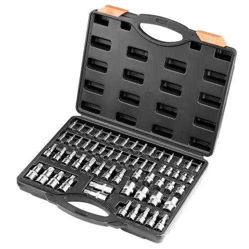 VEVOR Torx Bohrer Steckschlüsselsatz Außen-Torx-Steckschlüsselsatz 60-tlg. T6-T70 TT6-TT70 TP8-TP60 E4-E24, S2-Legierungsstahl & Cr-V-Stahl, mit 1/4 & 3/8 & 1/2 Zoll Antriebe & Aufbewahrungskoffer – Bild 10