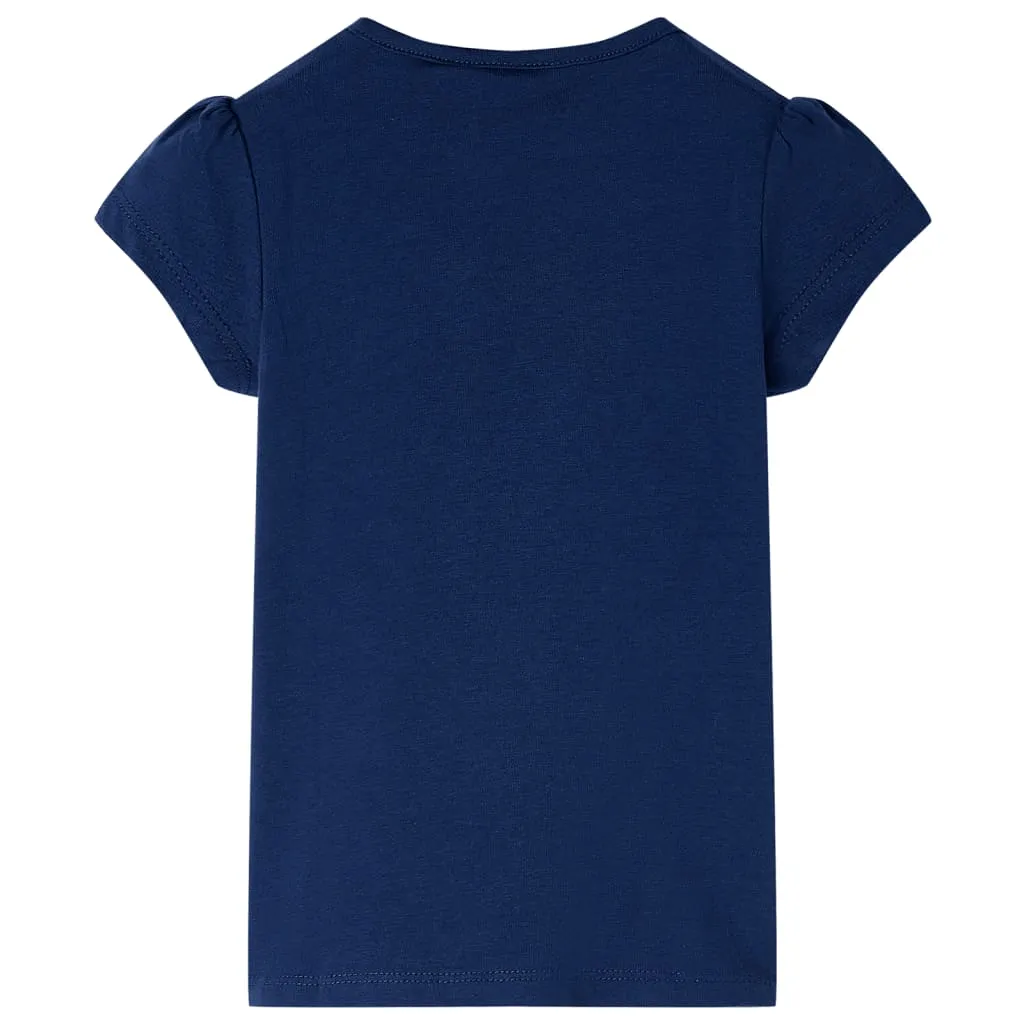 vidaXL Kinder-T-Shirt Marineblau 104 – Bild 2